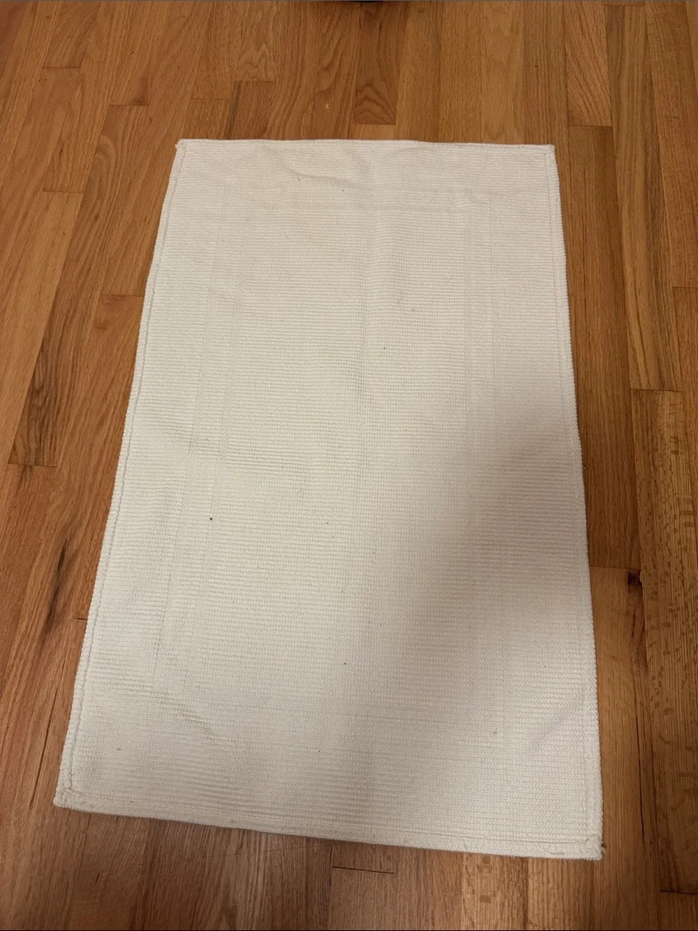 ✅ VINTAGE Large Embroidered Full Cotton Stylish Shower Bath Mat Old Stock -White